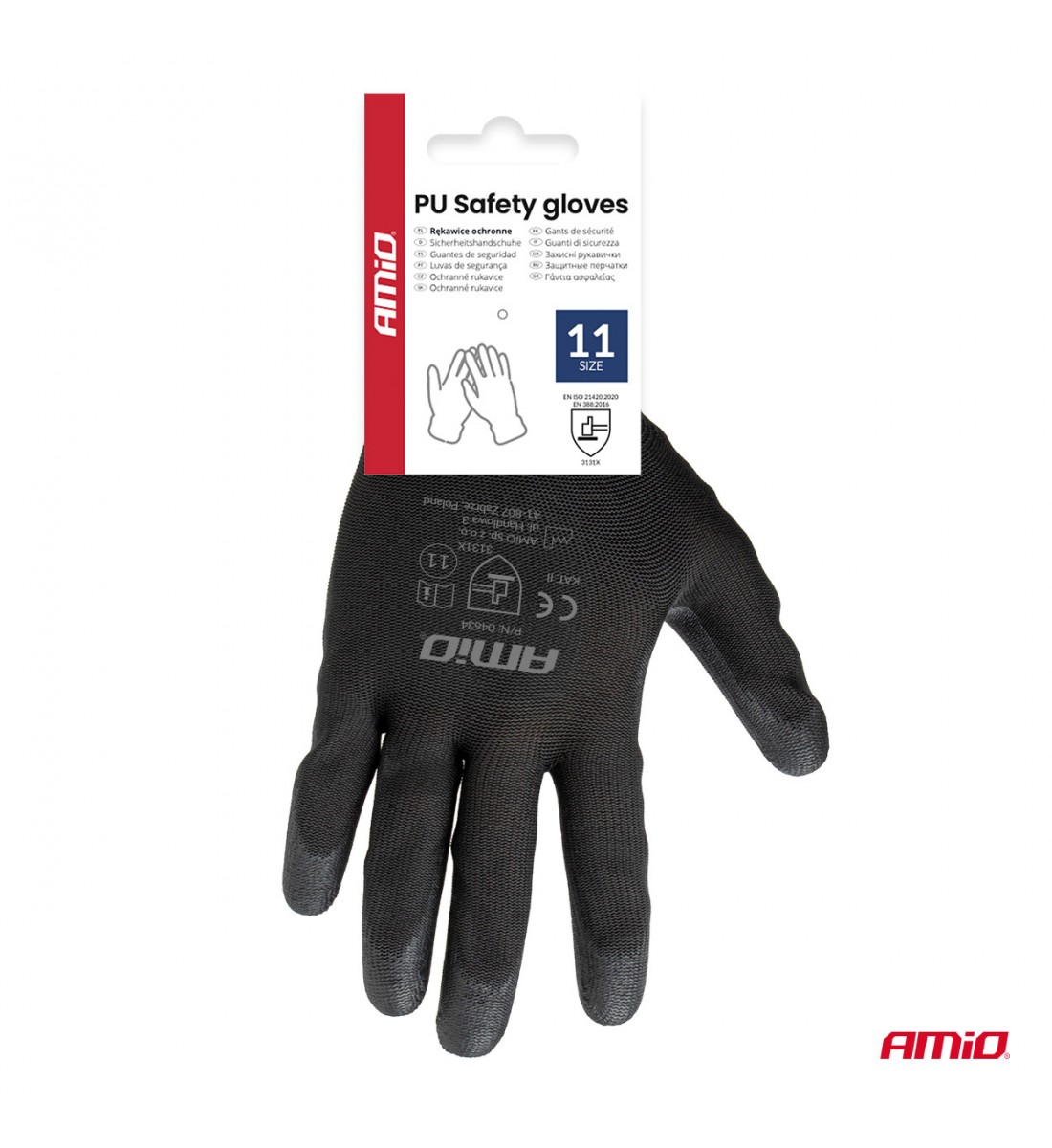 Mănuși de protecție din poliuretan mărimea 11 3131X 4 buc AMIO-04634