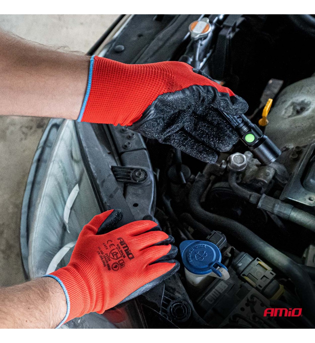 Mănuși de protecție din poliester acoperite cu latex, mărimea 11, 2121X, 4 buc., AMIO-04638