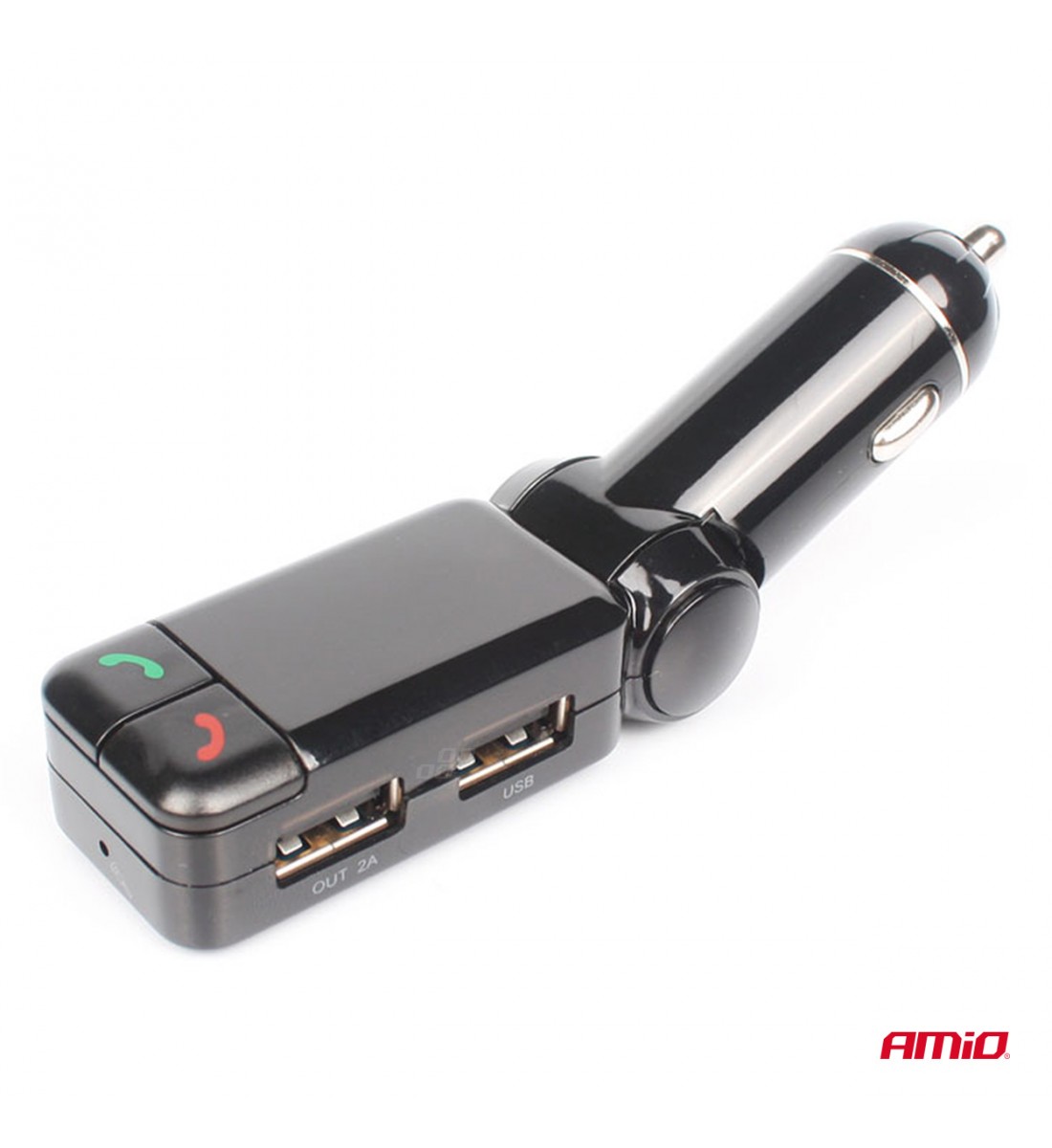 Modulator FM auto pliabil 2×USB-A 12V 24V AMIO-04650