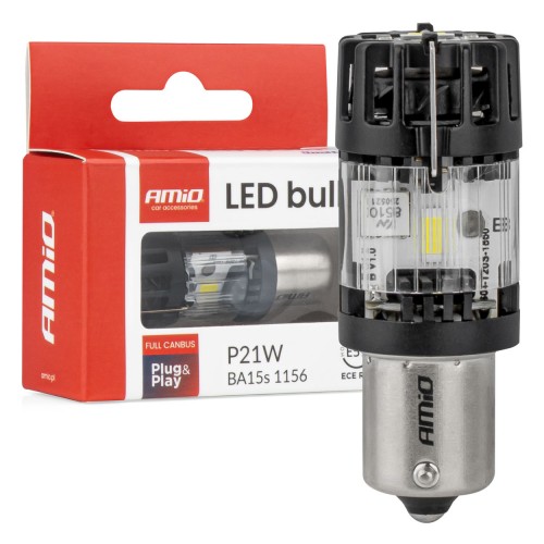 Bec LED LumiTec BA15S P21W 12V FULL CANBUS alb 1 buc. AMIO-04688