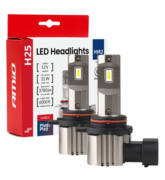 Set Becuri auto LED seria H25 CANBUS HIR2 9012 12V 31W AMIO-04716