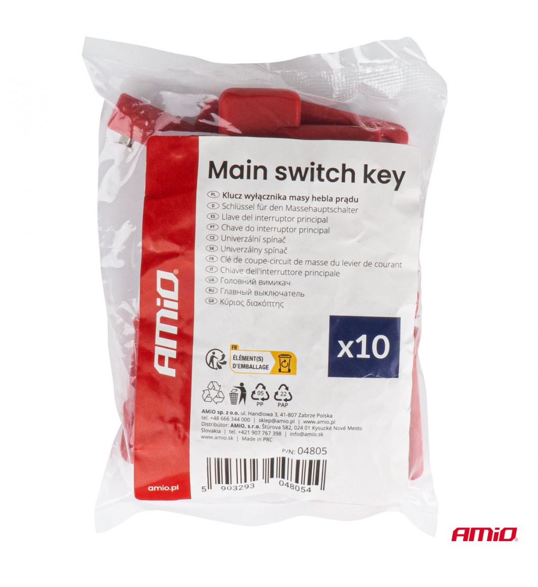 Cheie comutator pentru deconectarea bateriei , set de 10 bucăți, AMIO-04805