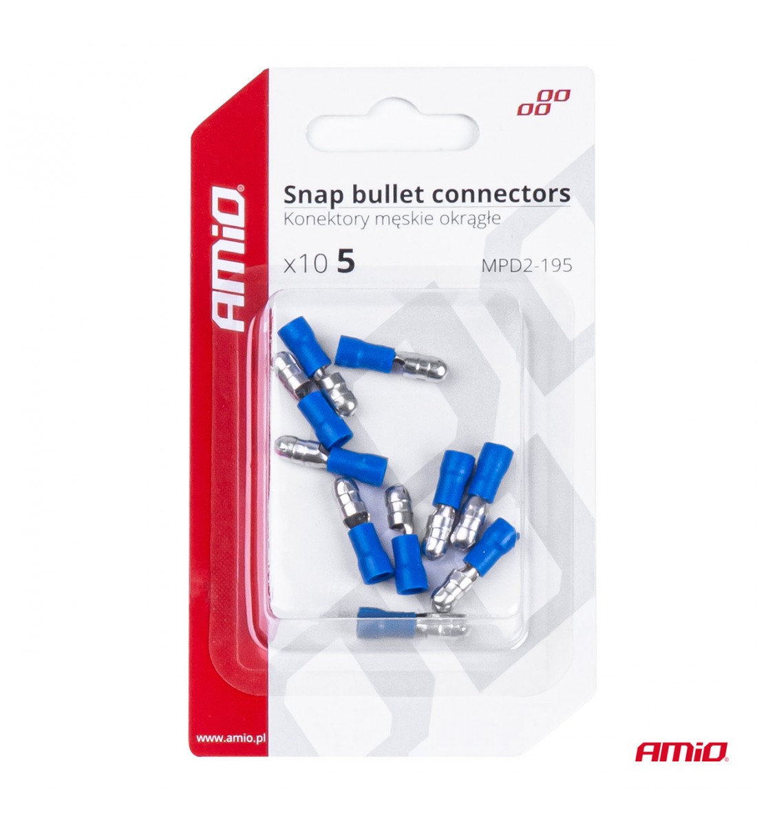 Conectori Snap Bullet tată 5mm 1.5-.25mm2 15A 10buc