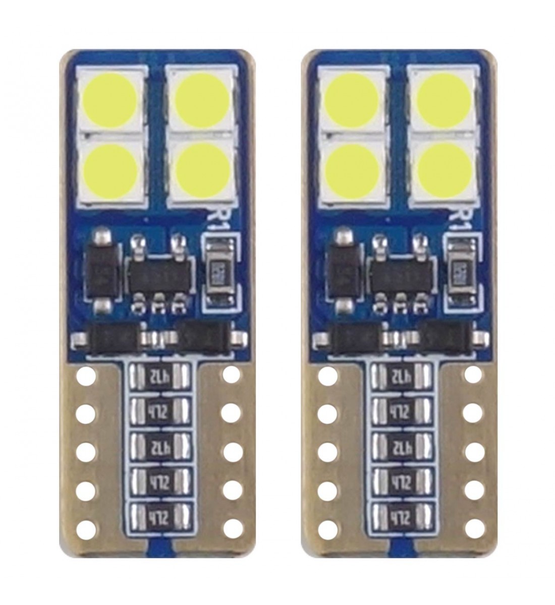 LED CANBUS 8SMD 2835 T10e (W5W) Alb 12V/24V