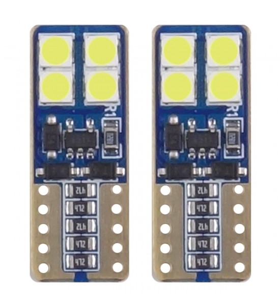 LED CANBUS 8SMD 2835 T10e (W5W) Alb 12V/24V LED CANBUS 8SMD 2835 T10e (W5W) Alb 12V/24V