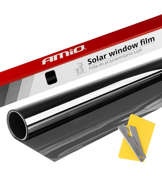 Folie autocolantă pentru geamuri Negru 0.75x3m 30% AMIO-01655 Folie autocolantă pentru geamuri Negru 0.75x3m 30% AMIO-01655