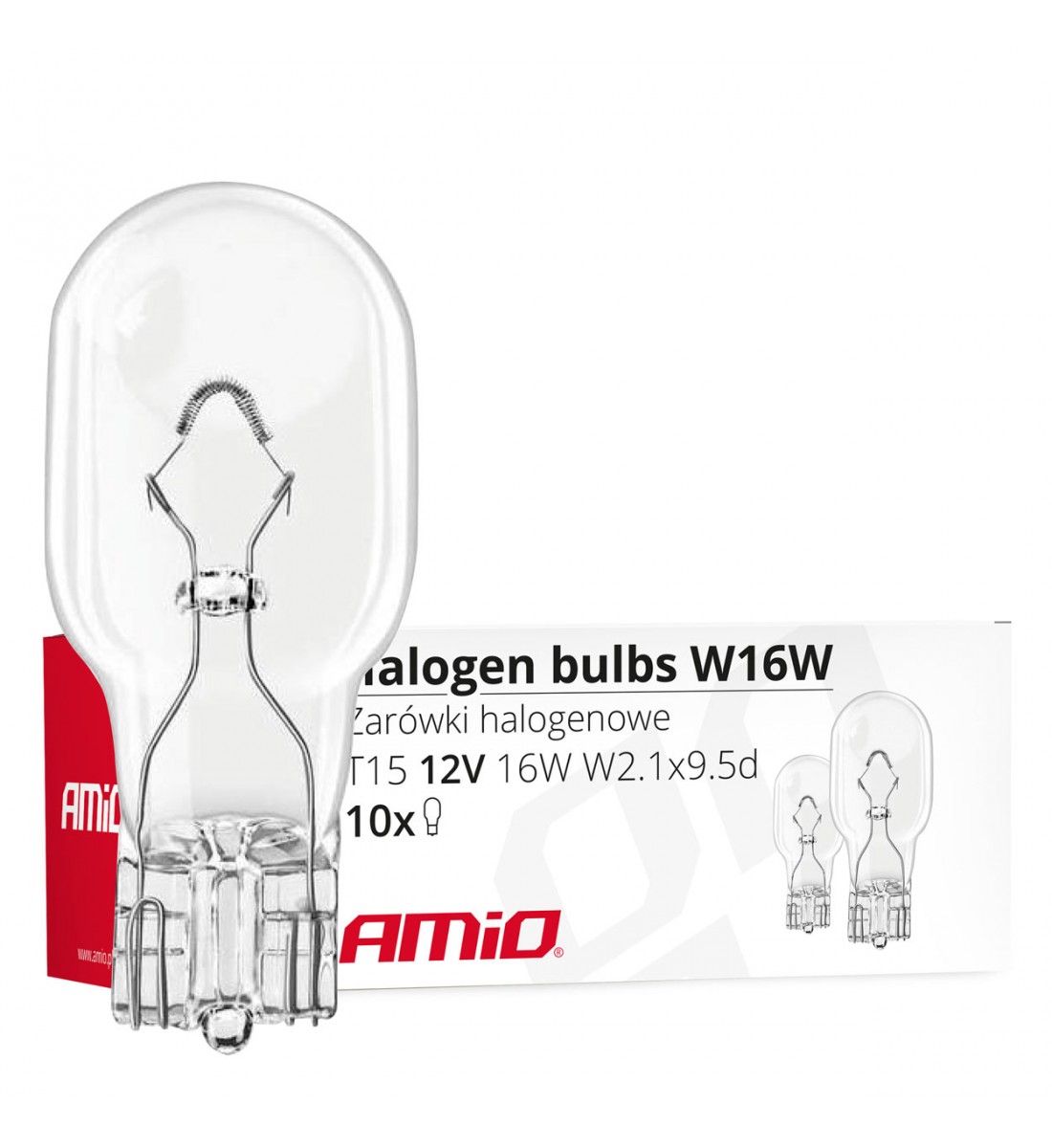 Set 10 becuri halogen W16W T15 16W W2.1x9.5d 12V  (E4) 