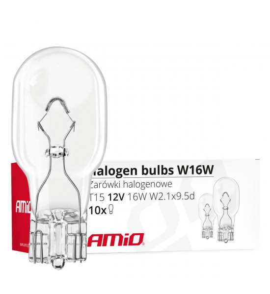 Set 10 becuri halogen W16W T15 16W W2.1x9.5d 12V  (E4) 