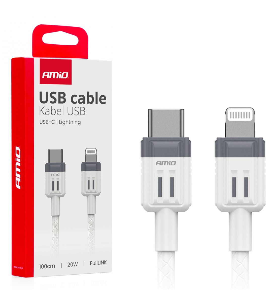 Cablu de încărcare USB-C - IPHONE LIGHTNING FullLINK 20W 100cm AMIO-03910 Cablu de încărcare USB-C - IPHONE LIGHTNING FullLINK 20W 100cm AMIO-03910