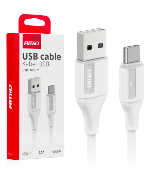 Cablu de încărcare USB-A - USB-C 3A 200cm FullLINK AMIO-03918 Cablu de încărcare USB-A - USB-C 3A 200cm FullLINK AMIO-03918