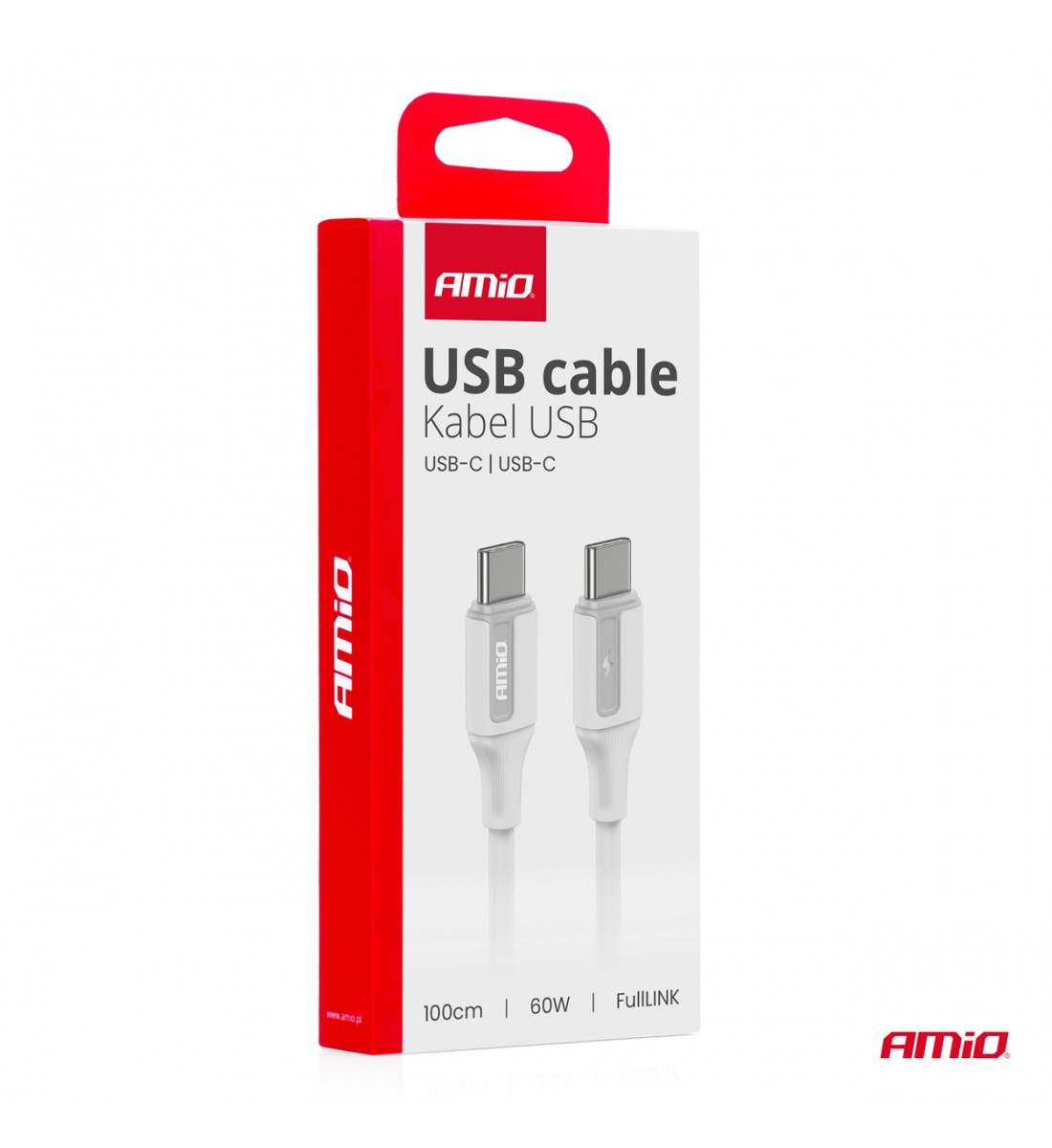 Cablu de încărcare USB-C - USB-C 60W 100cm FullLINK AMIO-03920 Cablu de încărcare USB-C - USB-C 60W 100cm FullLINK AMIO-03920