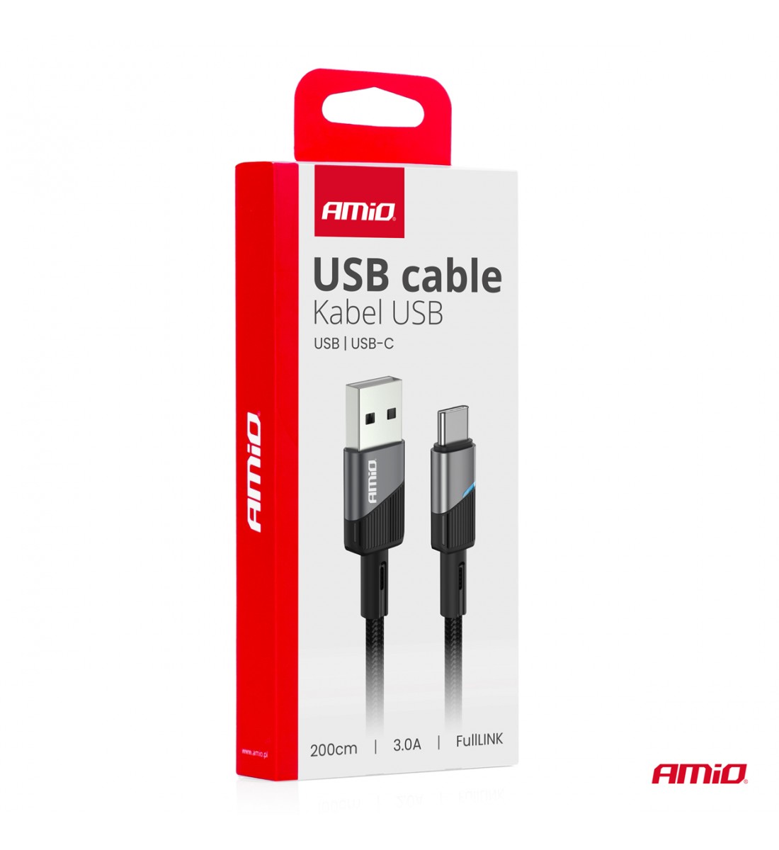 Cablu de încărcare USB-A - USB-C 3A 200cm FullLINK AMIO-03924