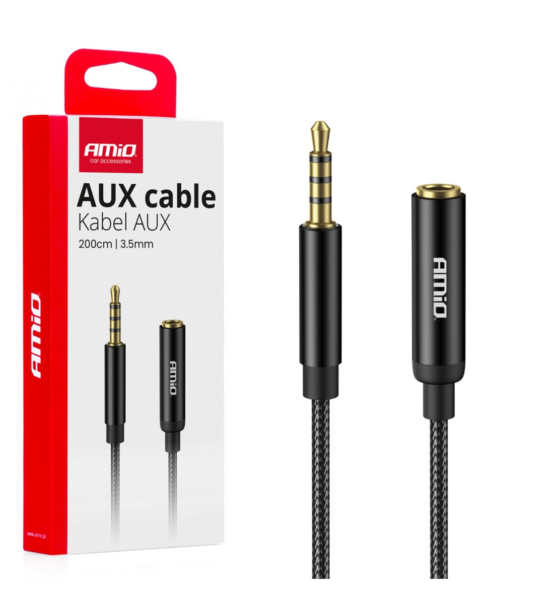 Cablu audio AUX Mini Jack 3.5mm 2m AMIO-04296 Cablu audio AUX Mini Jack 3.5mm 2m AMIO-04296