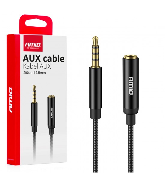 Cablu audio AUX Mini Jack 3.5mm 2m AMIO-04296 Cablu audio AUX Mini Jack 3.5mm 2m AMIO-04296