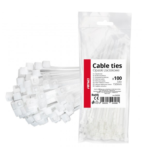 Fasete  albe 3,6×150mm 100 buc AMIO-04308