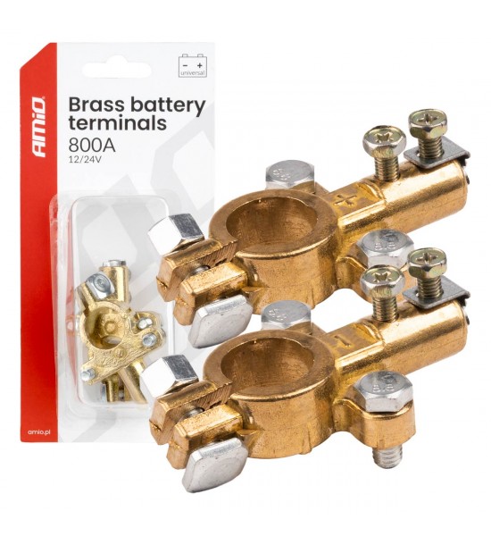 Borne  baterie din alamă 800 A 2 buc. AMIO-04390