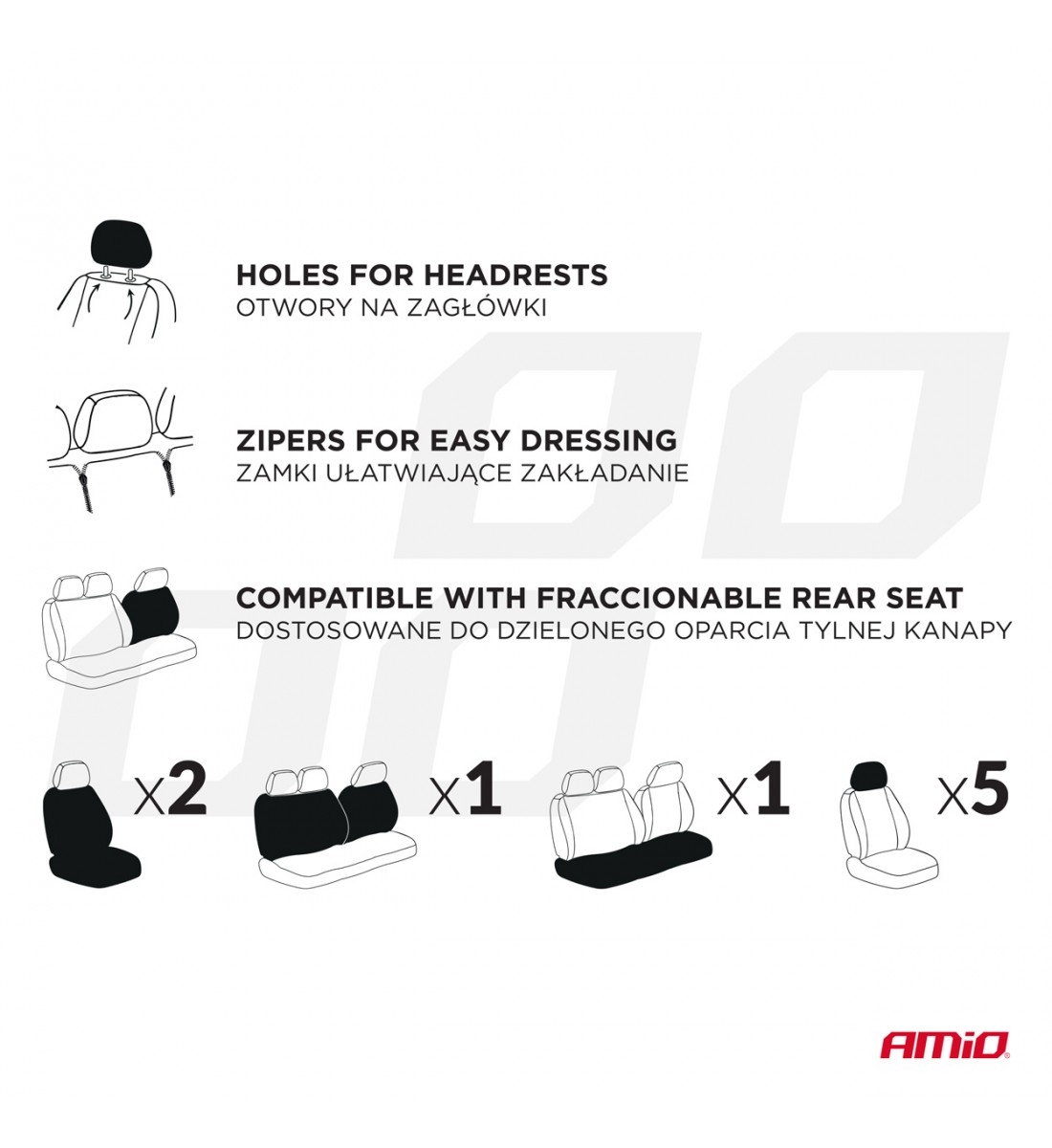 Set huse universale pentru scaun auto SC-15 AMIO-04615