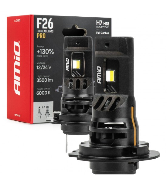 Faruri LED Serie F26 PRO LumiTec LIMITED +130% DUO FULL CANBUS H7 H18 12V 24V AMIO-04872