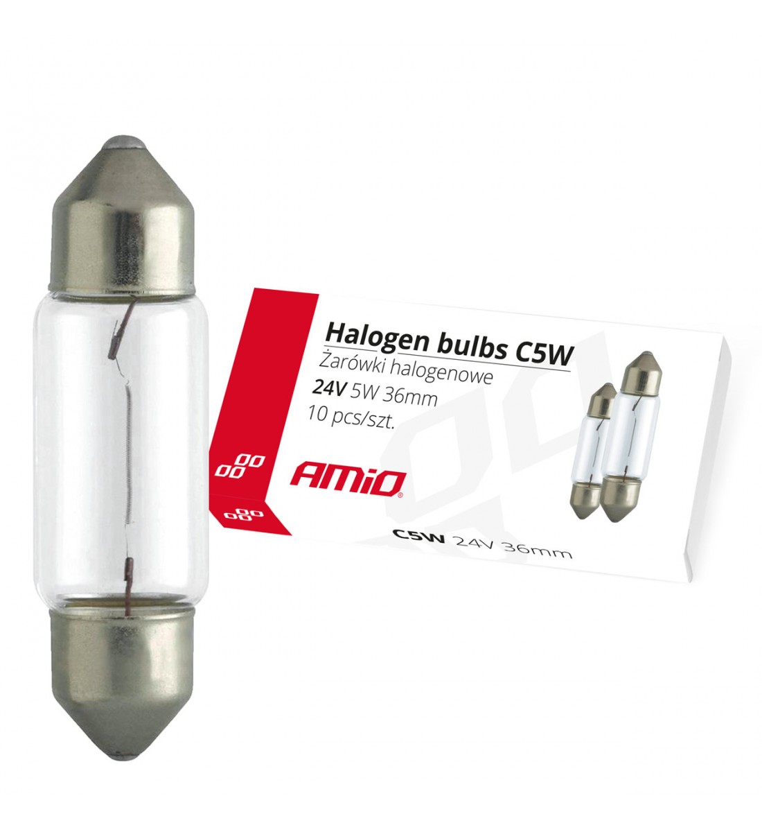 Bec Halogen Auto, C5W/Sofit/Festoon, 36mm, 24V, 10 buc