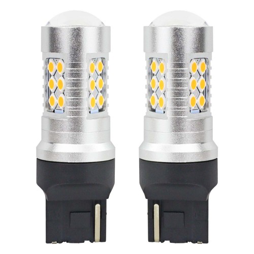 Becuri LED CANBUS 3030 24SMD T20 WY21W Portocaliu Chihlimbar 12V 24V AMIO-02393