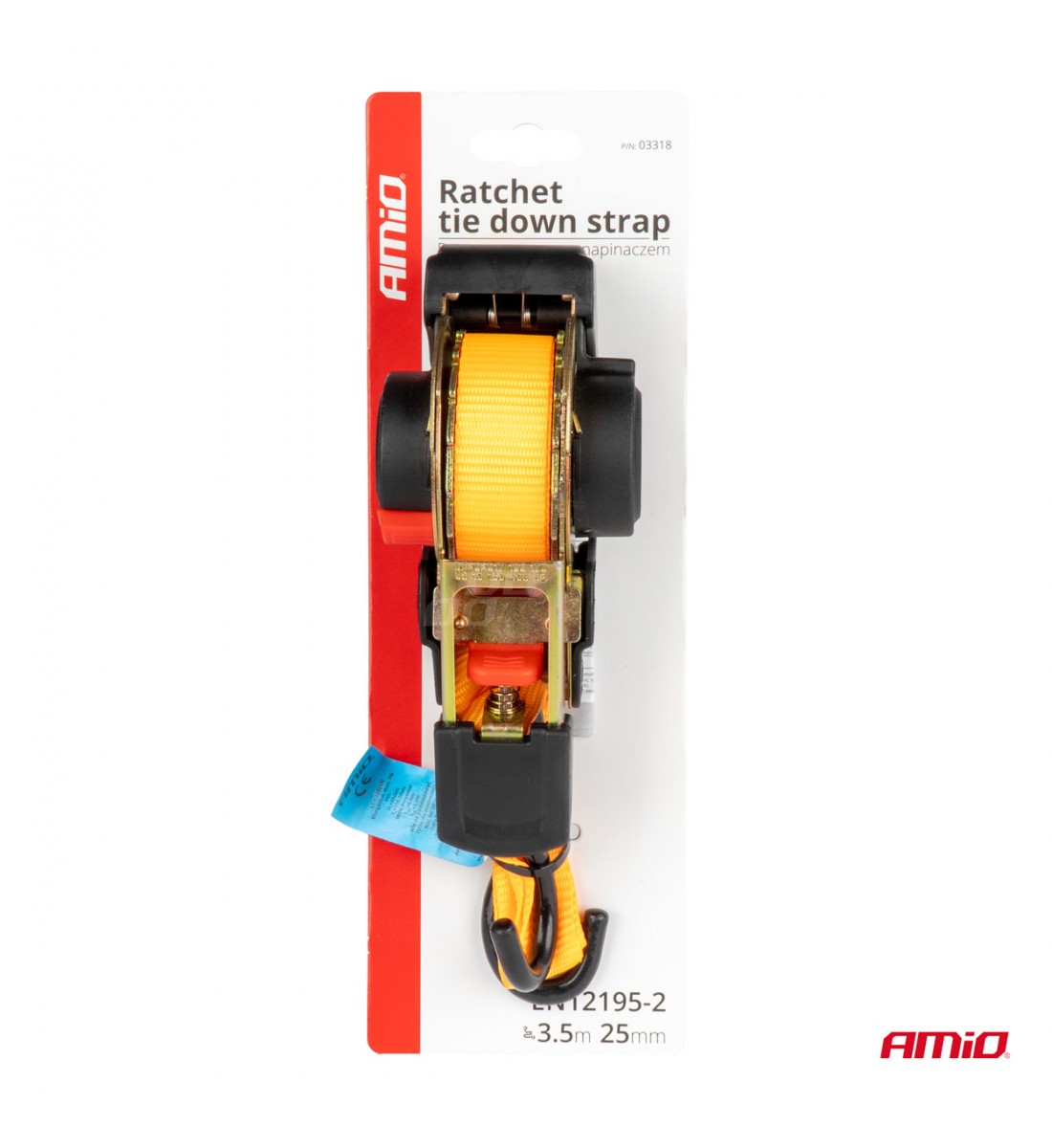 Bandă de transport cu retractor automat 640 kg 25 mm 3,5 m S-TYPE AMIO-03318 Bandă de transport cu retractor automat 640 kg 25 mm 3,5 m S-TYPE AMIO-03318