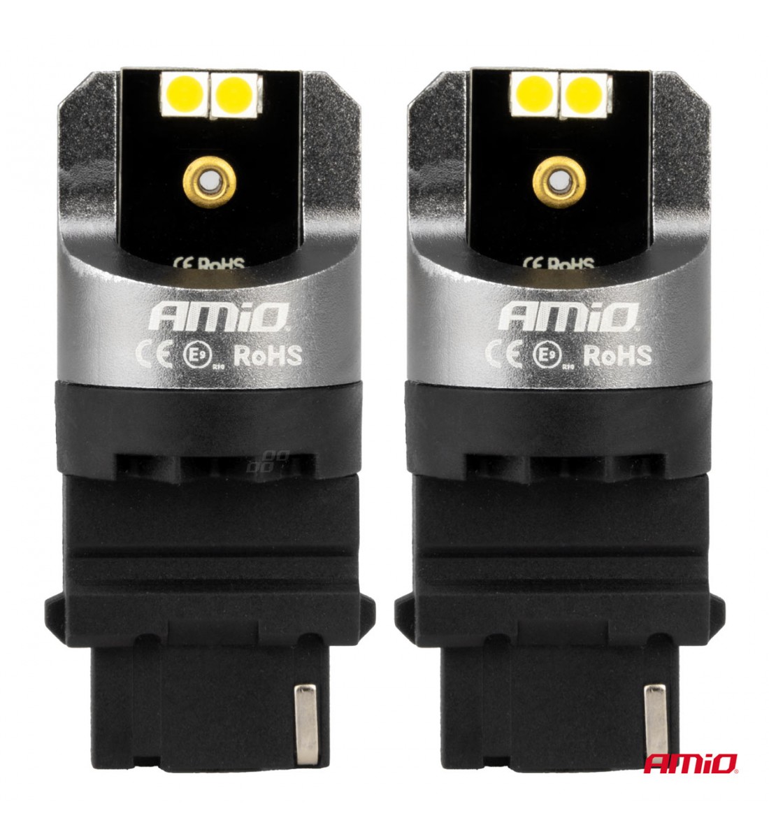 Becuri LED CANBUS seria PRO P27W 4x3030 SMD Alb 12V 24V AMIO-03587 Becuri LED CANBUS seria PRO P27W 4x3030 SMD Alb 12V 24V AMIO-03587