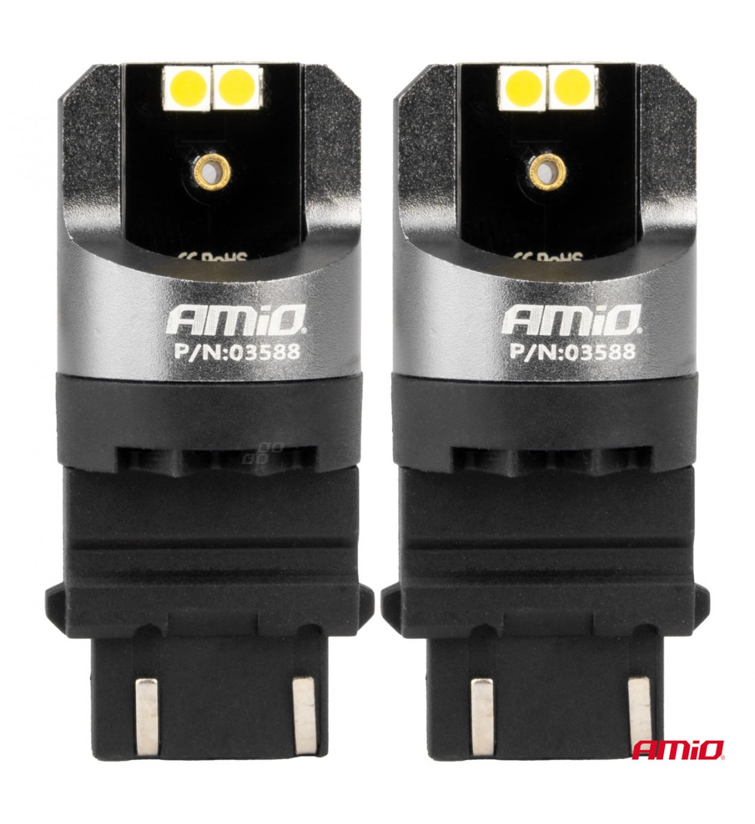 Becuri LED CANBUS seria PRO 3157 P27/7W 4x3030 SMD Alb 12/24V AMIO-03588 Becuri LED CANBUS seria PRO 3157 P27/7W 4x3030 SMD Alb 12/24V AMIO-03588