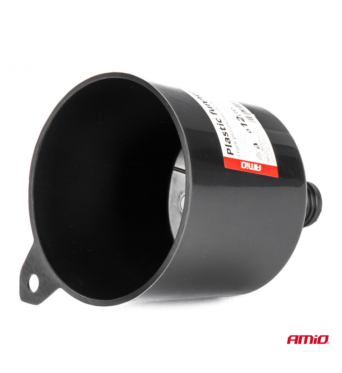 Pâlnie universală din plastic negru pentru combustibil, apă lichidă, ovală, 12 cm, AMIO-04043 Pâlnie universală din plastic negru pentru combustibil, apă lichidă, ovală, 12 cm, AMIO-04043