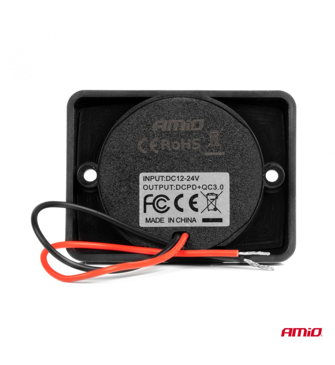 Încărcător de telefon impermeabil de formă pătrată cu iluminare din spate cu LED roșu, USB + USB C QC3.0 12/24V Încărcător de telefon impermeabil de formă pătrată cu iluminare din spate cu LED roșu, USB + USB C QC3.0 12/24V