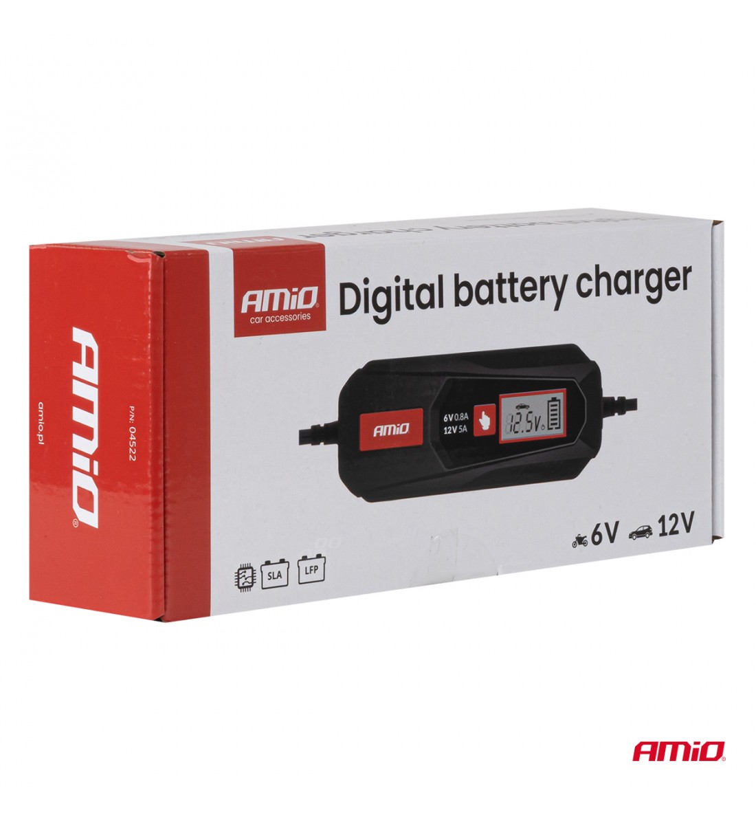 Încărcător digital de baterii cu plumb LFP MAX 5A 6/12V AMIO-04522 Încărcător digital de baterii cu plumb LFP MAX 5A 6/12V AMIO-04522