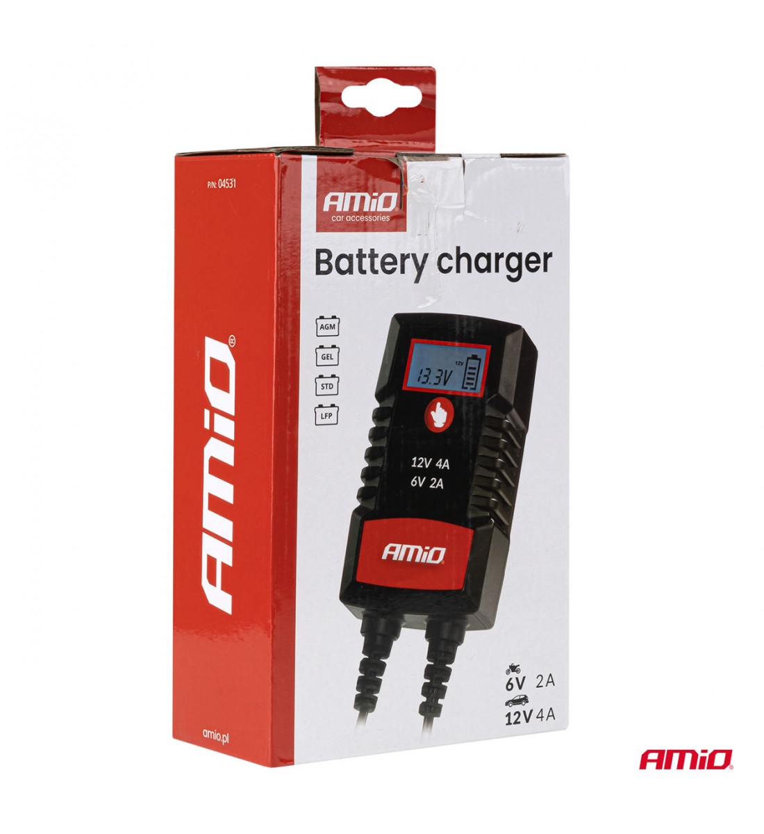 Încărcător digital de baterii AGM GEL STD LiFePo4 MAX 4A 6/12V PRO HOOK AMIO-04531 Încărcător digital de baterii AGM GEL STD LiFePo4 MAX 4A 6/12V PRO HOOK AMIO-04531