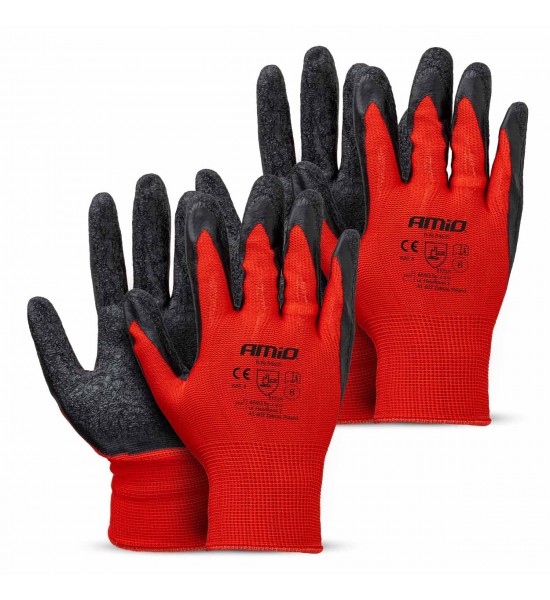 Mănuși de protecție acoperite cu latex PE, 4 buc., mărimea 8 (2 perechi), 2121X AMIO-04635