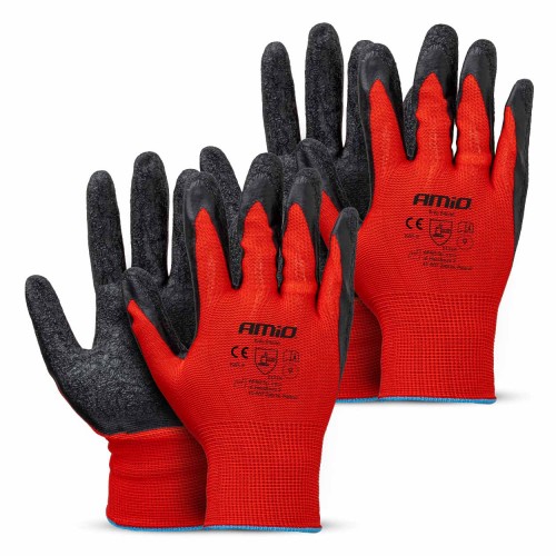 Mănuși de protecție acoperite cu latex PE, 4 buc., mărimea 9 (2 perechi), 2121X AMIO-04636
