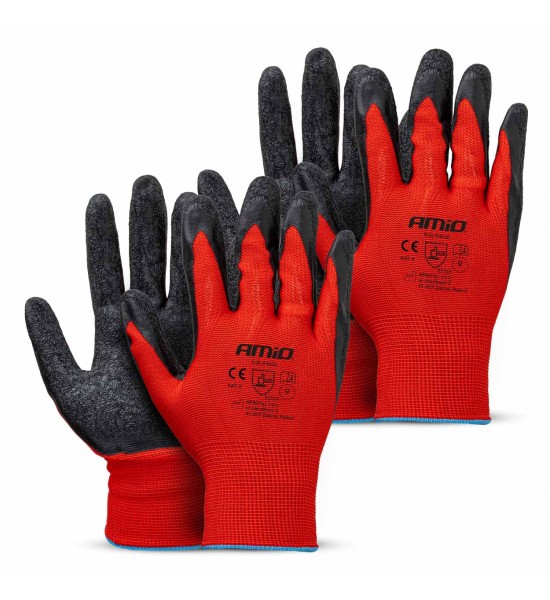 Mănuși de protecție acoperite cu latex PE, 4 buc., mărimea 9 (2 perechi), 2121X AMIO-04636