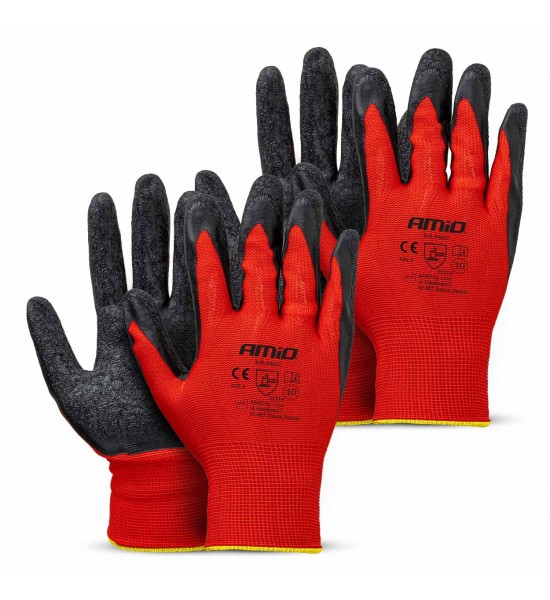 Mănuși de protecție acoperite cu latex PE, 4 buc., mărimea 10 (2 perechi), 2121X AMIO-04637