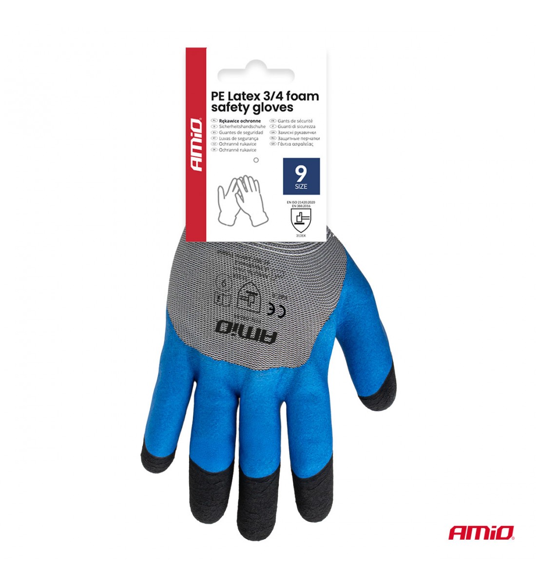 Mănuși de protecție din spumă PE latex 3/4, 4 buc., mărimea 9 (2 perechi), 3131X AMIO-04644 Mănuși de protecție din spumă PE latex 3/4, 4 buc., mărimea 9 (2 perechi), 3131X AMIO-04644