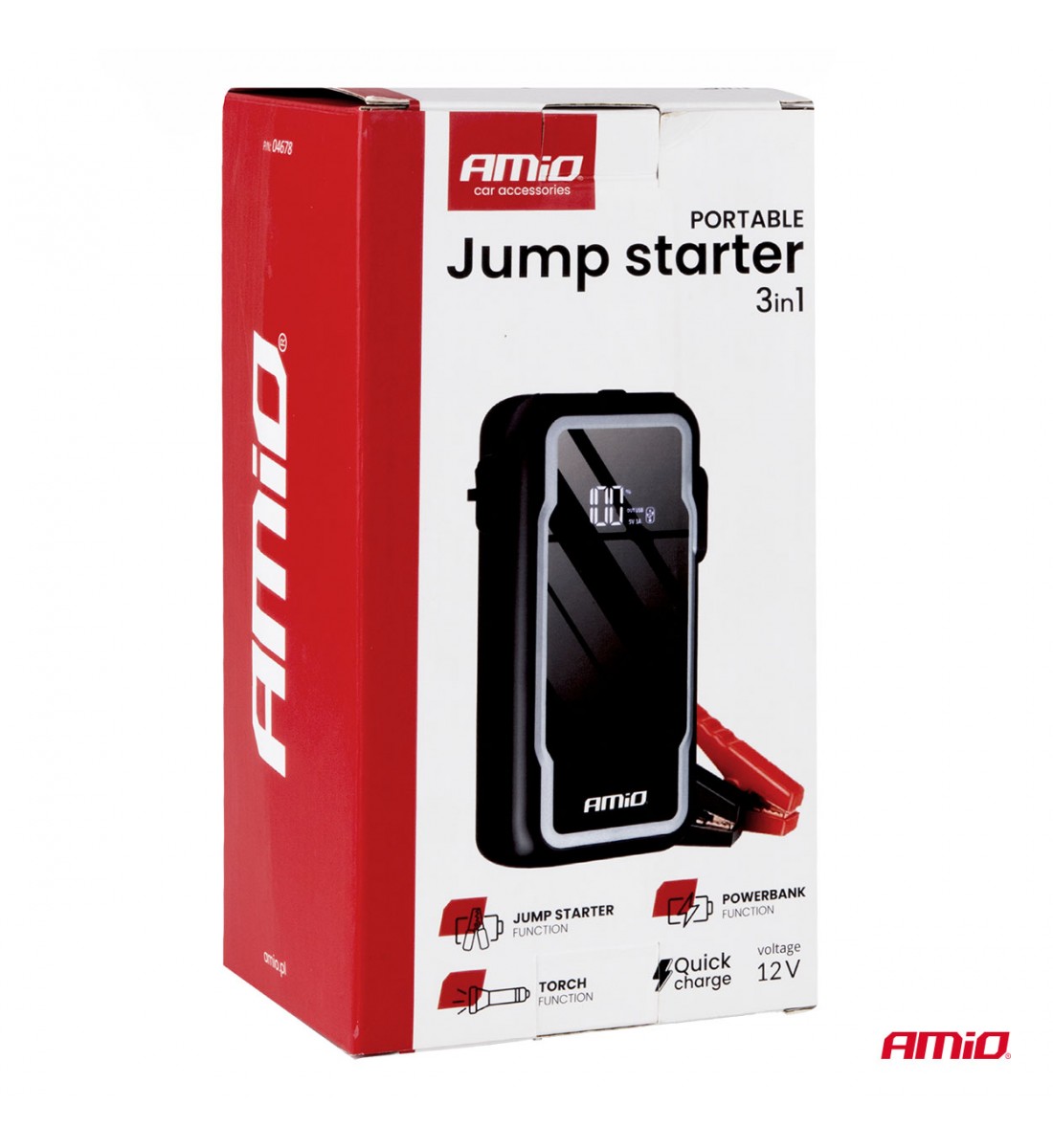 Starter portabil 3 în 1/LED/Acumulator extern 12V 12Ah 1600A AMIO-04678 Starter portabil 3 în 1/LED/Acumulator extern 12V 12Ah 1600A AMIO-04678