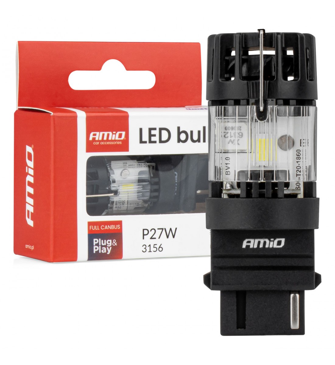 Bec LED LumiTec 3156 P27W 12V FULL CANBUS alb 1 buc. AMIO-04690 Bec LED LumiTec 3156 P27W 12V FULL CANBUS alb 1 buc. AMIO-04690