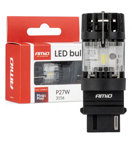 Bec LED LumiTec 3156 P27W 12V FULL CANBUS alb 1 buc. AMIO-04690