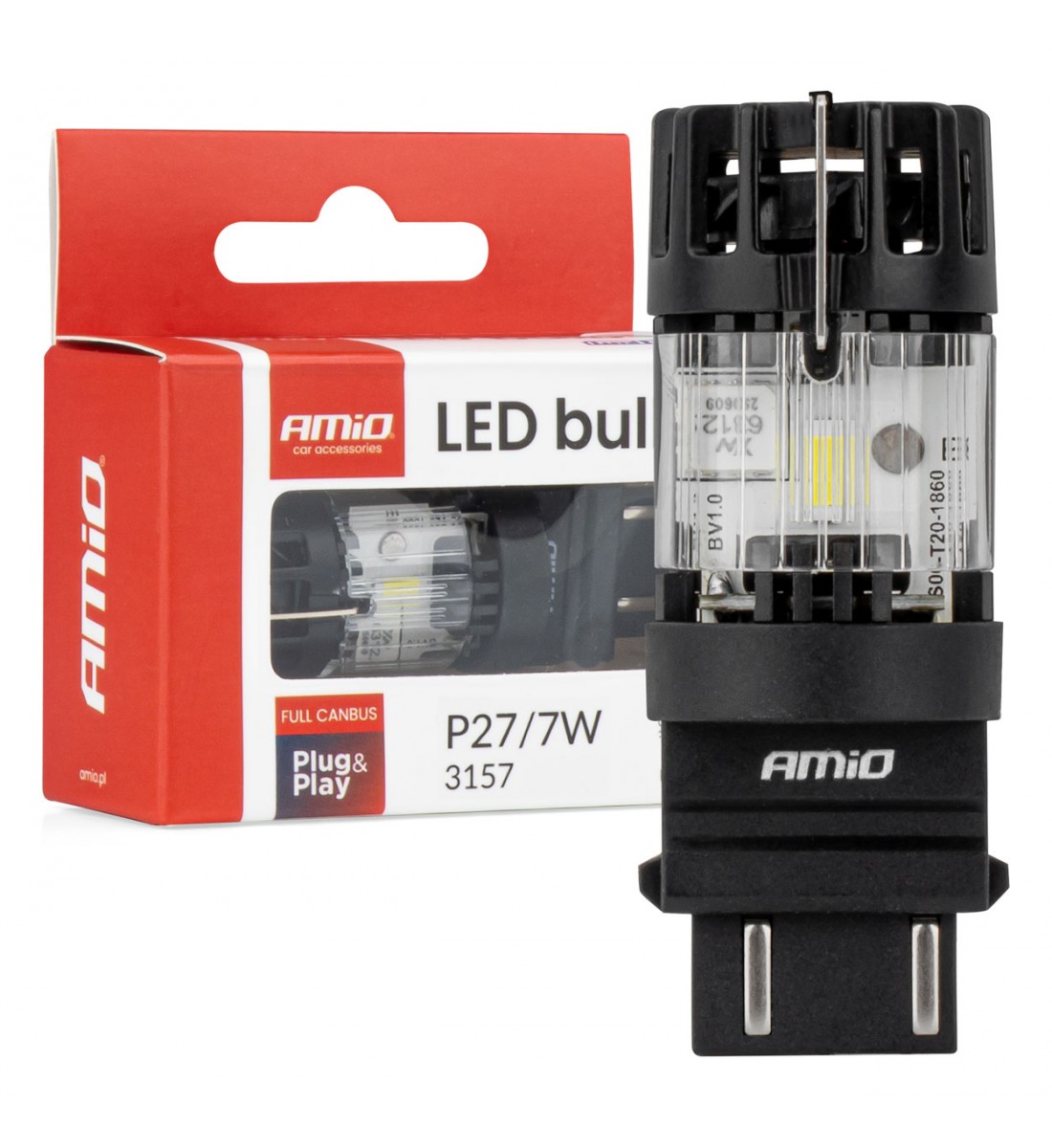 Bec LED LumiTec 3157 P27/7W 12V FULL CANBUS alb 1 buc. AMIO-04691 Bec LED LumiTec 3157 P27/7W 12V FULL CANBUS alb 1 buc. AMIO-04691