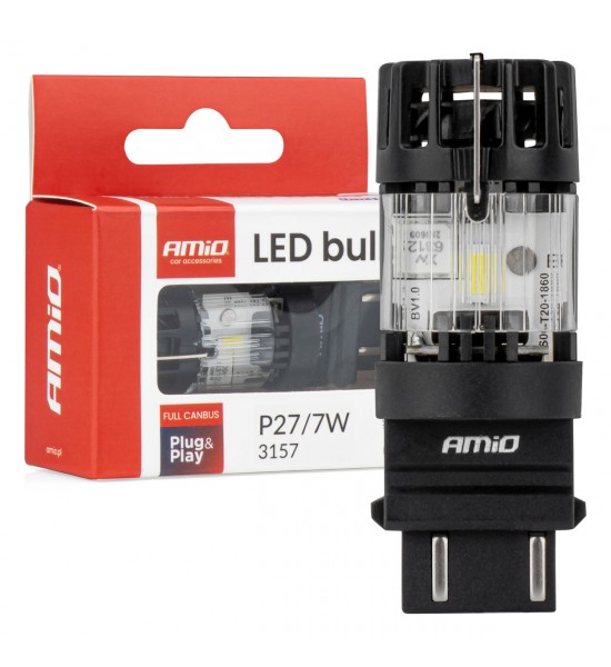Bec LED LumiTec 3157 P27/7W 12V FULL CANBUS alb 1 buc. AMIO-04691