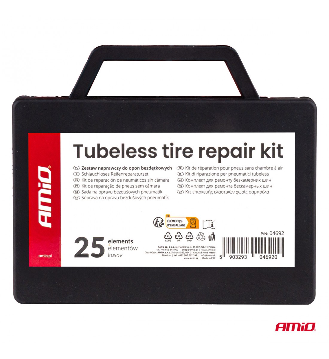 Kit reparare anvelope tubeless 25 buc. AMIO-04692