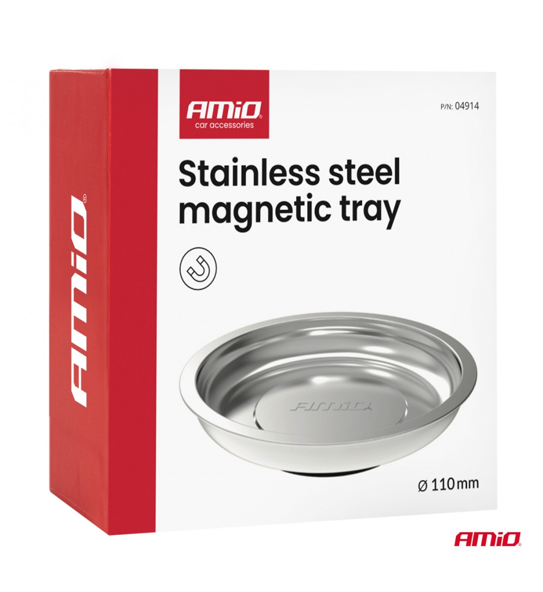 Tavă magnetică din oțel inoxidabil 110 mm AMIO-04914