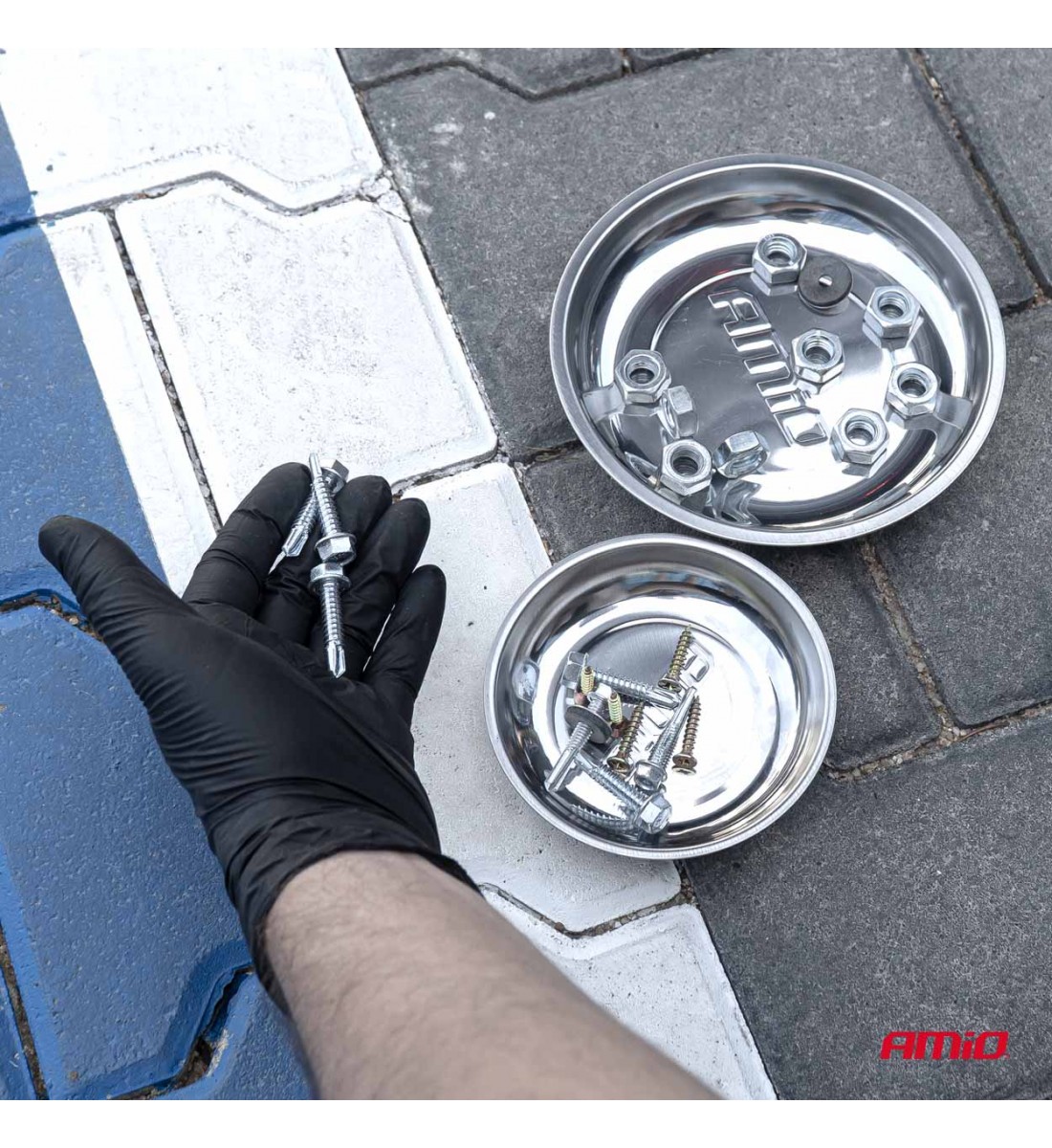 Set tăvi magnetice din oțel inoxidabil 110mm 150mm AMIO-04916