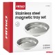 Set tăvi magnetice din oțel inoxidabil 110mm 150mm AMIO-04916