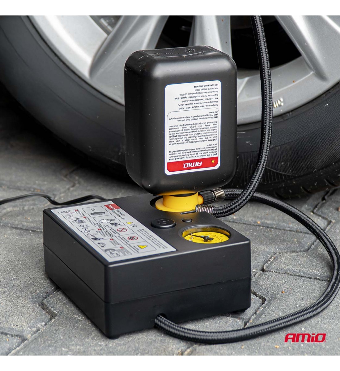 Kit de reparare și umflare anvelope 19 mm centimetru cilindru 12V AMIO-04929 Kit de reparare și umflare anvelope 19 mm centimetru cilindru 12V AMIO-04929