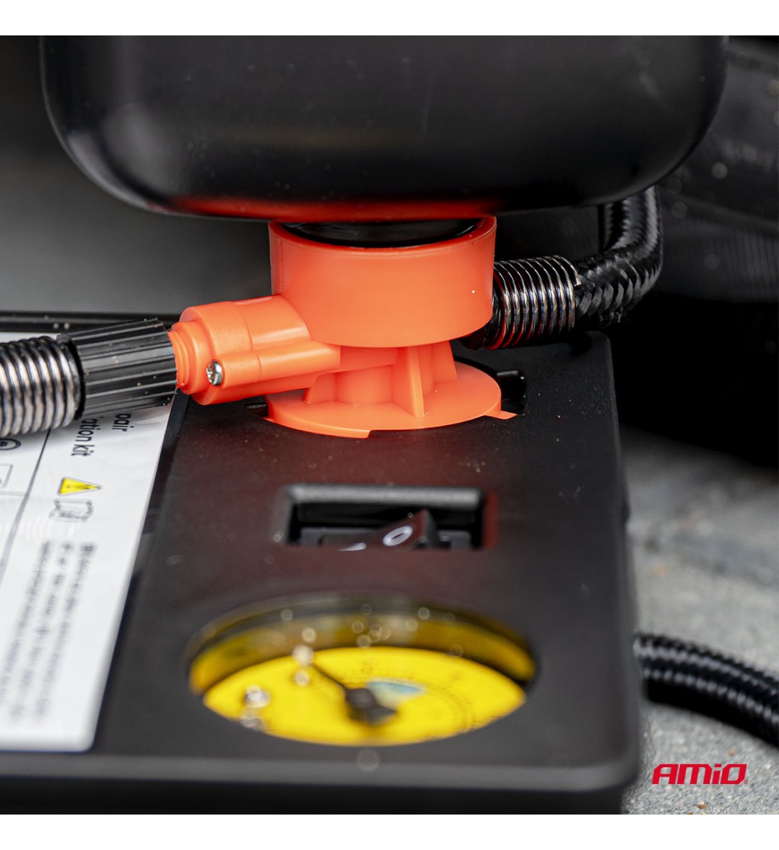 Kit de reparare și umflare anvelope pentru cilindru de 31 mm, 12V, AMIO-04930 Kit de reparare și umflare anvelope pentru cilindru de 31 mm, 12V, AMIO-04930