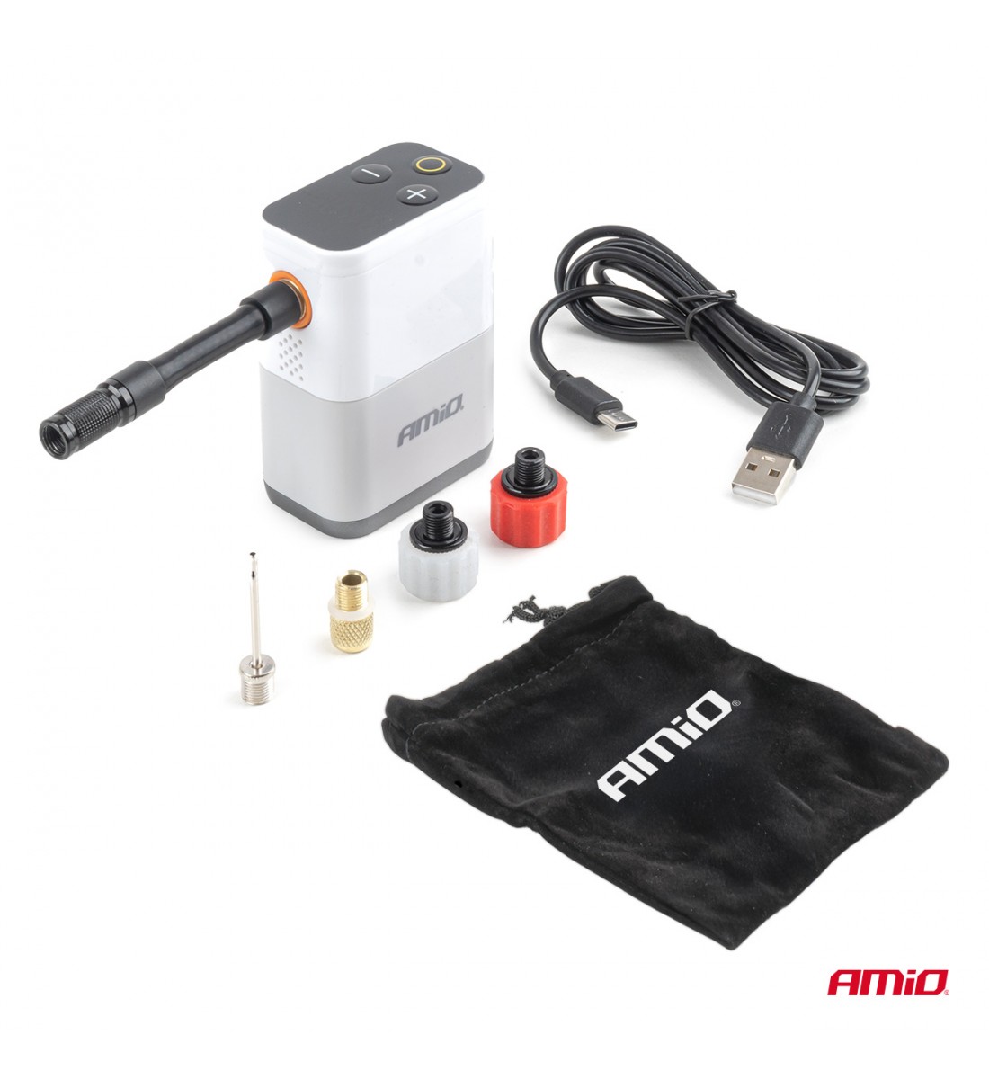 Compresor de aer digital portabil pentru bicicletă 40W USB-C AMIO-04946 Compresor de aer digital portabil pentru bicicletă 40W USB-C AMIO-04946