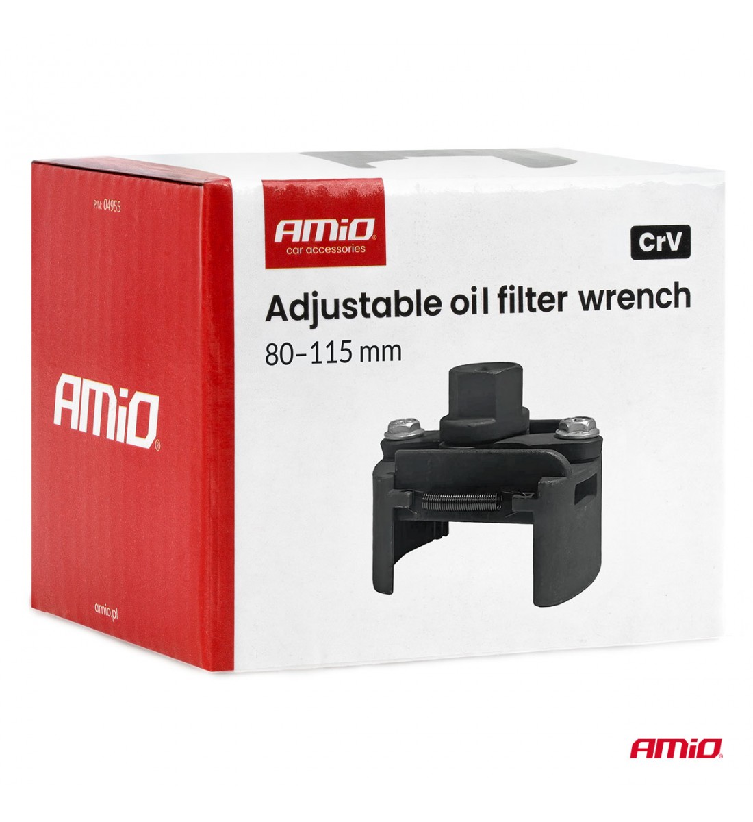 Cheie reglabilă pentru filtru de ulei 80–115 mm CrV AMIO-04955 Cheie reglabilă pentru filtru de ulei 80–115 mm CrV AMIO-04955