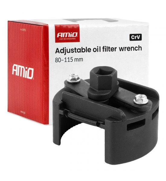 Cheie reglabilă pentru filtru de ulei 80–115 mm CrV AMIO-04955 Cheie reglabilă pentru filtru de ulei 80–115 mm CrV AMIO-04955